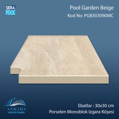 Pool Garden Beige 30x30 cm 90° Monoblok Izgara Köşesi