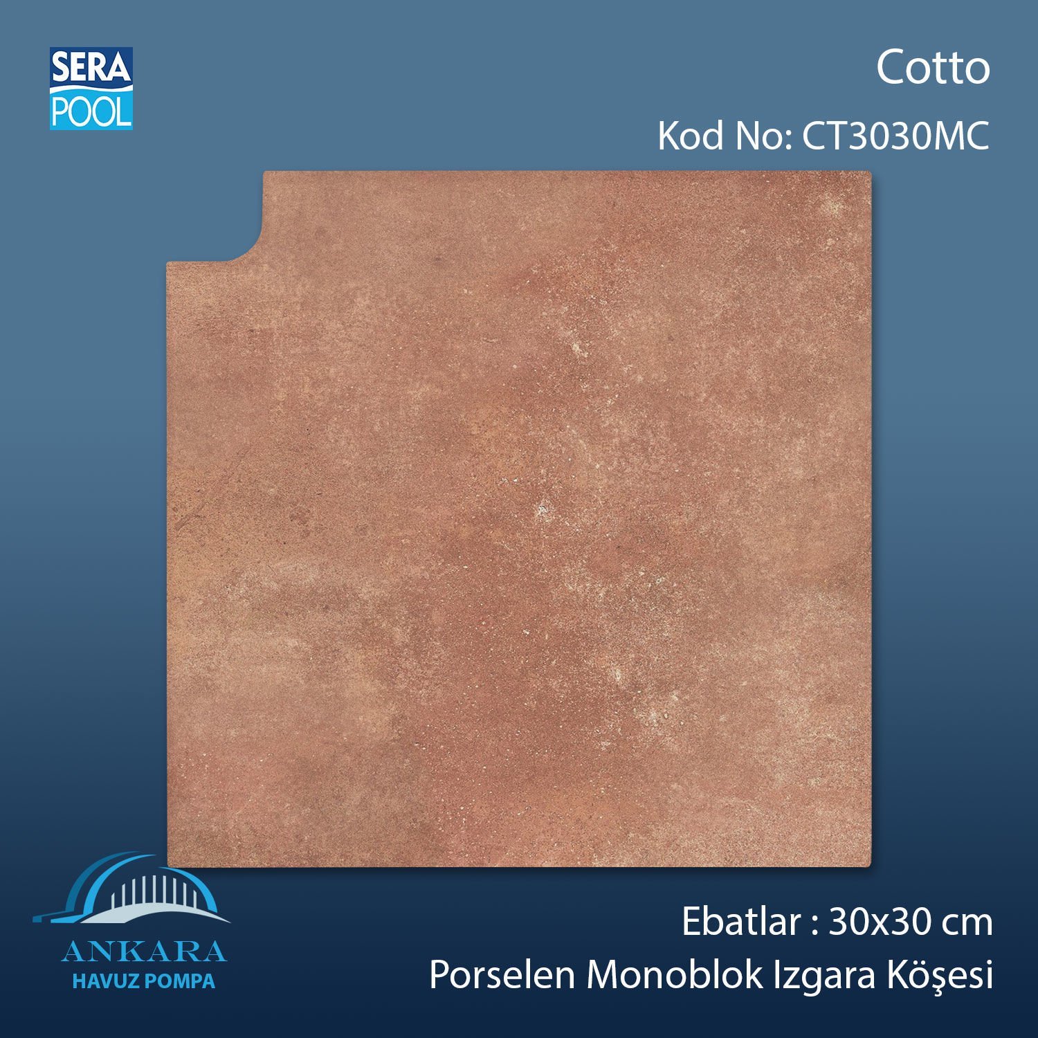 Cotto 30x30 cm Monoblok Izgara Köşesi