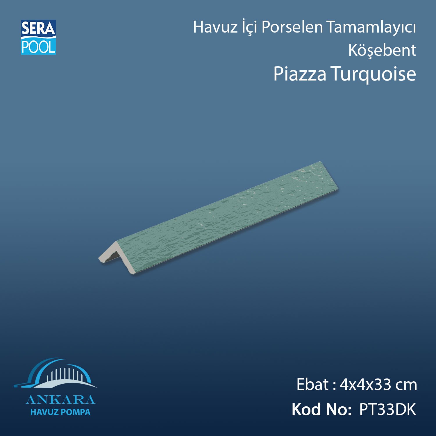Piazza Turquoise 4x4x33 cm Köşebent