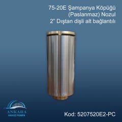 75-20E Şampanya Köpüğü Nozülü 2'' Paslanmaz Çelik