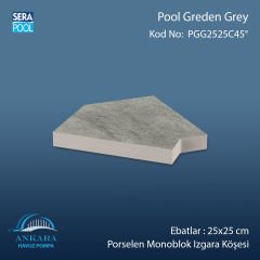 Pool Garden Grey 25x25 cm 45° Monoblok Izgara Köşesi