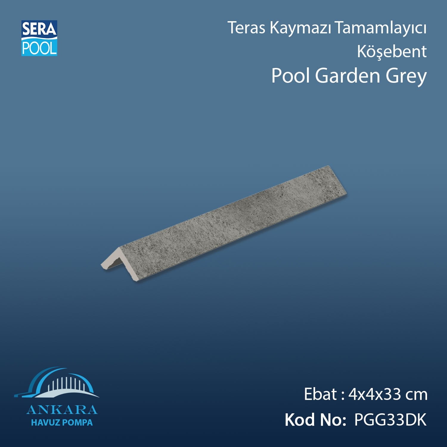 Pool Garden Grey 4x4x33 cm Köşebent