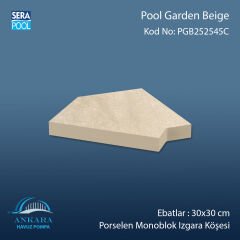 Pool Garden Beige 25x25 cm 45° Monoblok Izgara Köşesi