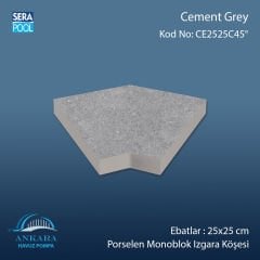 Cement Grey 25x25 cm 45° Monoblok Izgara Köşesi