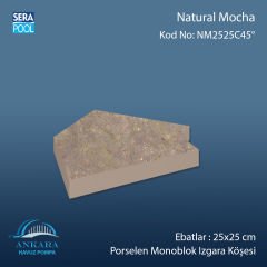 Natural Mocha 25x25 cm 45° Monoblok Izgara Köşesi
