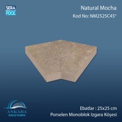 Natural Mocha 25x25 cm 45° Monoblok Izgara Köşesi