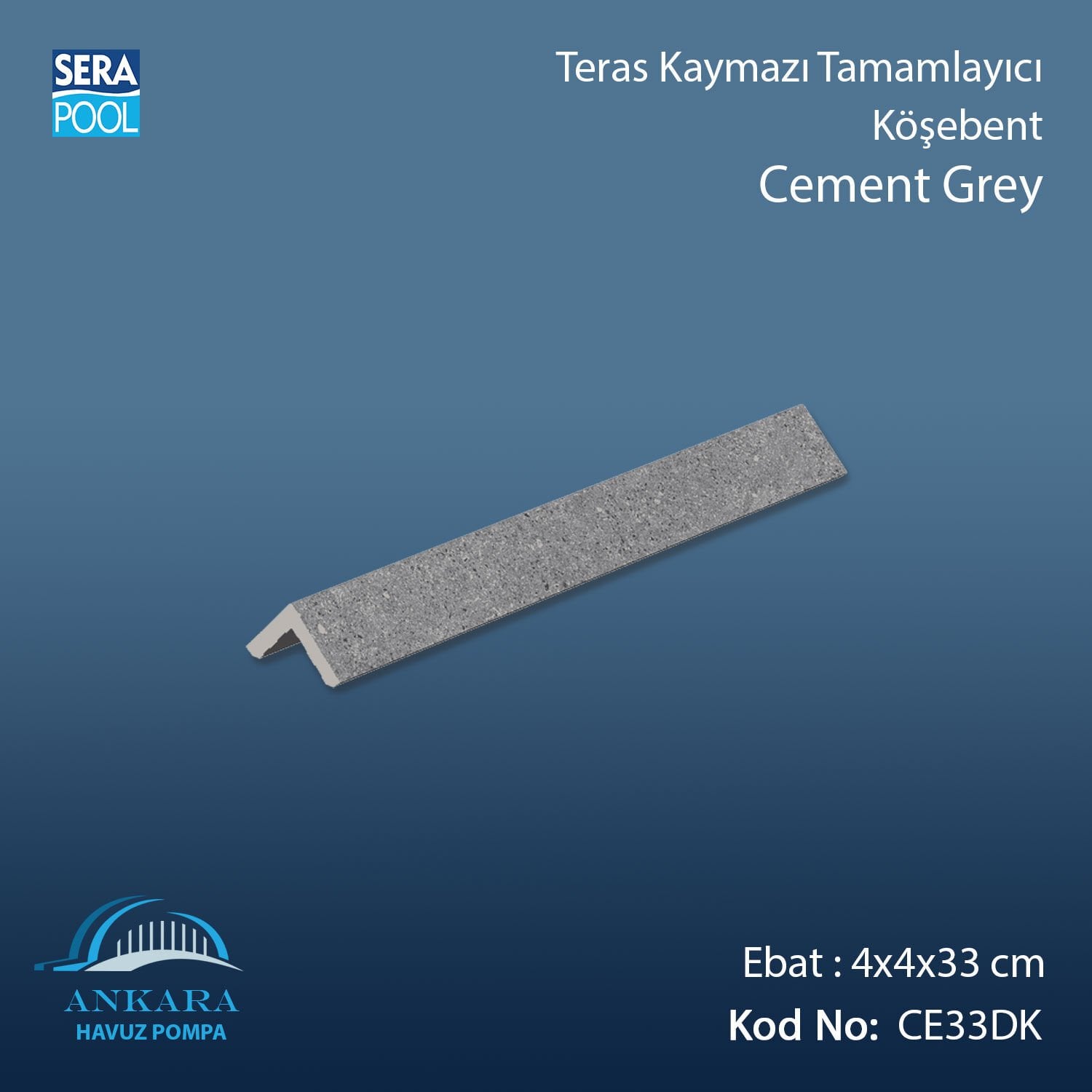 Cement Grey 4x4x33 cm Köşebent