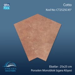 Cotto 25x25 cm 45° Monoblok Izgara Köşesi