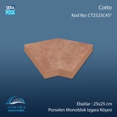 Cotto 25x25 cm 45° Monoblok Izgara Köşesi