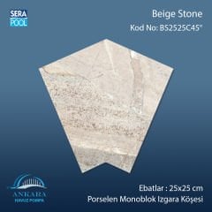 Beige Stone 25x25 cm 45° Monoblok Izgara Köşesi