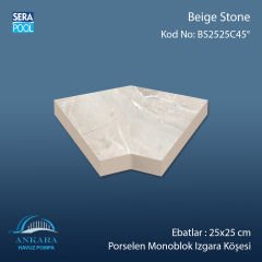 Beige Stone 25x25 cm 45° Monoblok Izgara Köşesi