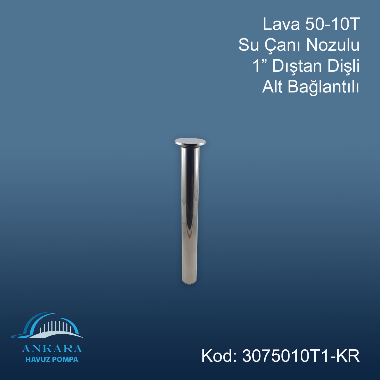 Lava 50-10T Su Çanı Nozülü 1'' Pirinç Üzeri Krom Kaplama