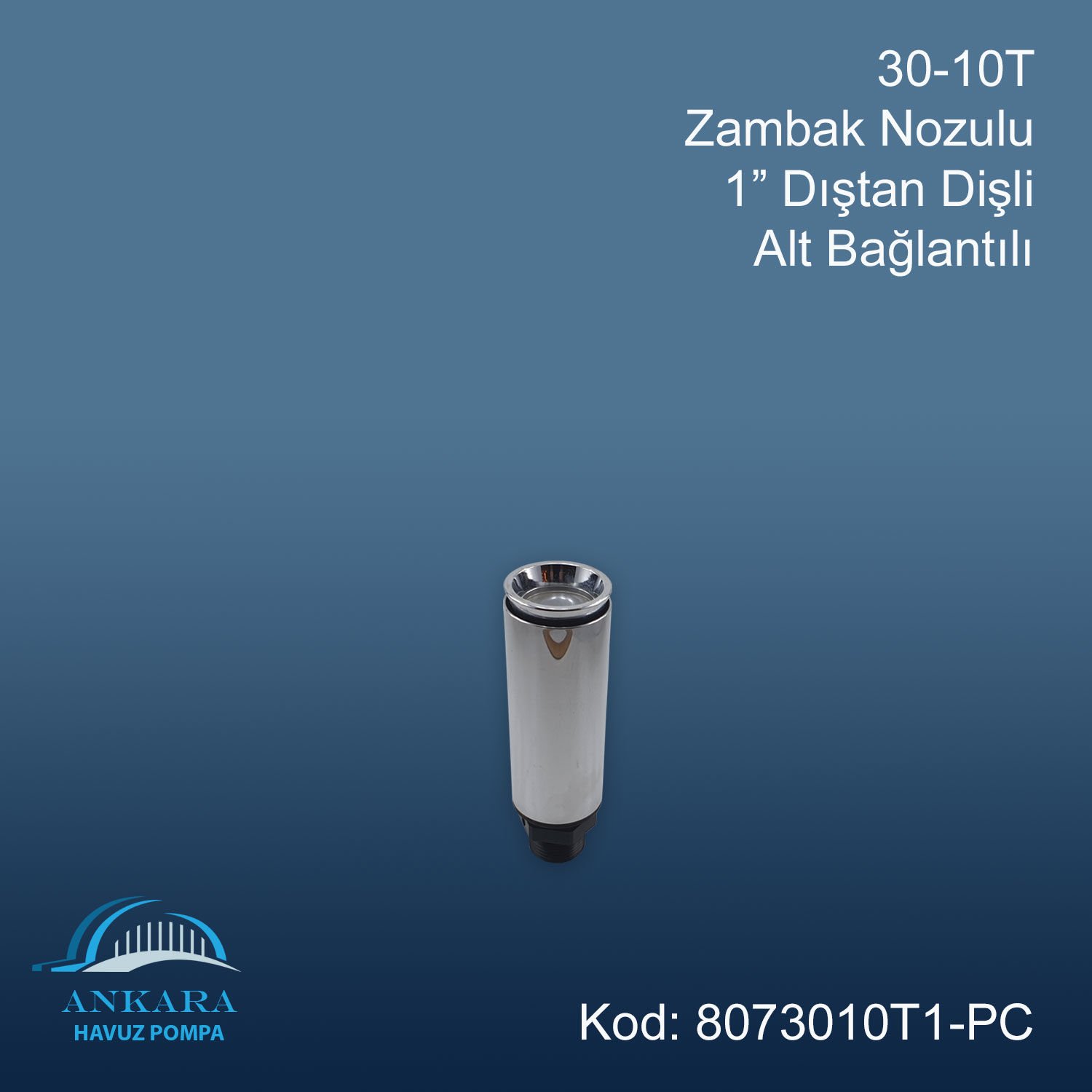 30-10T Zambak Nozülü 1'' Pirinç Üzeri Krom Kaplama