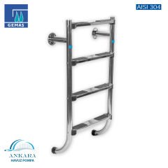 Parçalı Tip Merdiven 3 Basamaklı - Paslanmaz Çelik 304 Kalite