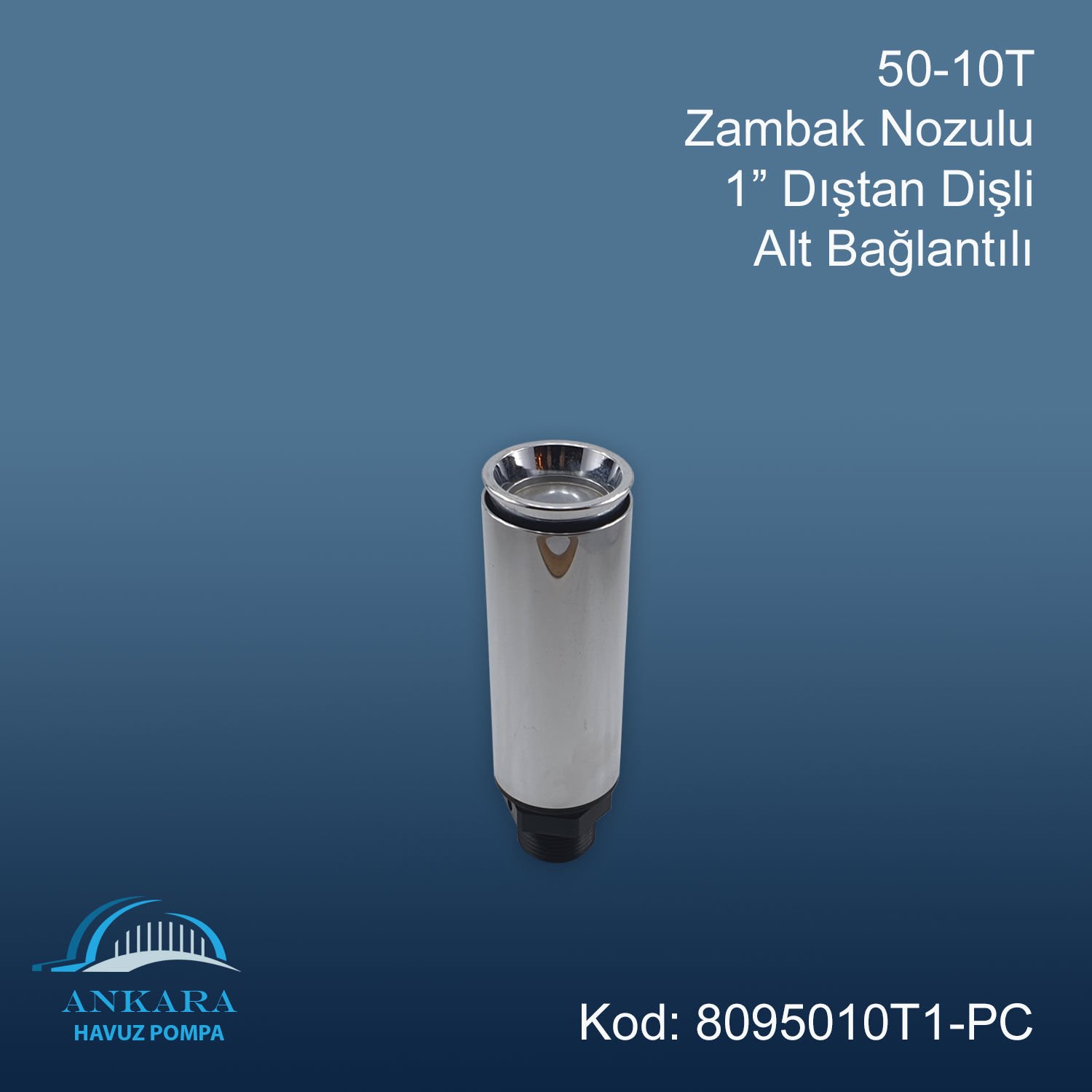 50-10T Zambak Nozülü 1'' Pirinç Üzeri Krom Kaplama