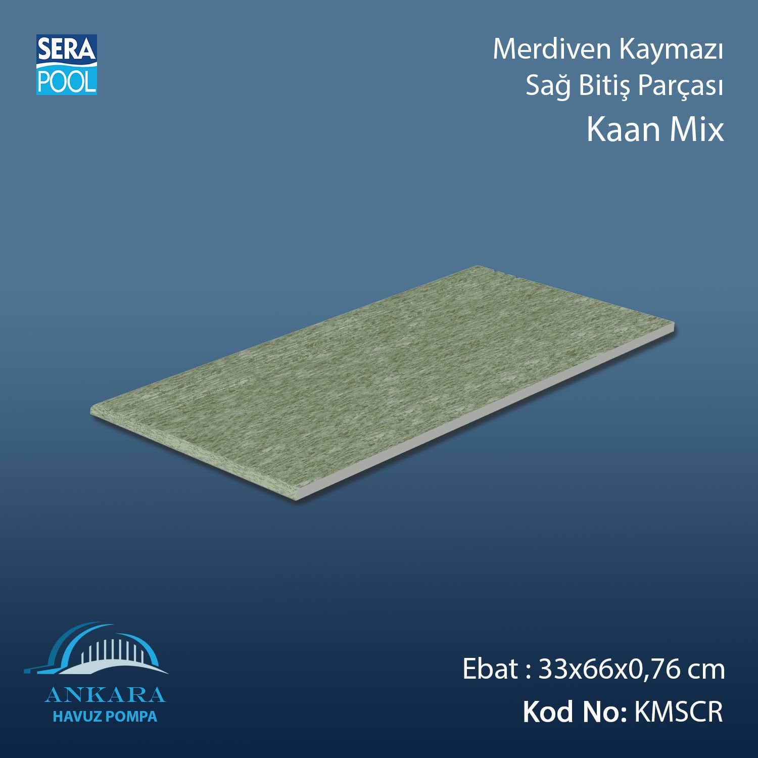 Kaan Mix  33x66x0,76 cm Merdiven Kaymazı Sağ Bitiş
