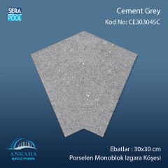 Cement Grey 30x30 cm 45° Monoblok Izgara Köşesi