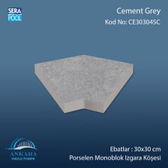 Cement Grey 30x30 cm 45° Monoblok Izgara Köşesi