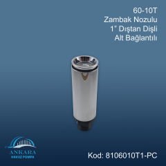 60-10T Zambak Nozülü 1'' Pirinç Üzeri Krom Kaplama