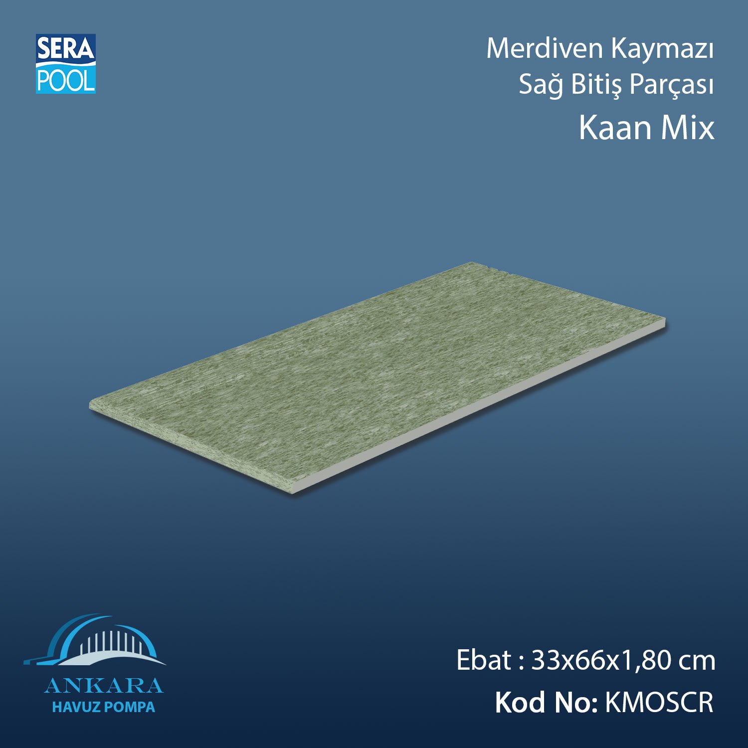 Kaan Mix  33x66x1,80 cm Merdiven Kaymazı Sağ Bitiş