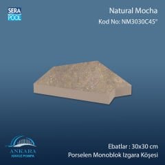 Natural Mocha 30x30 cm 45° Monoblok Izgara Köşesi