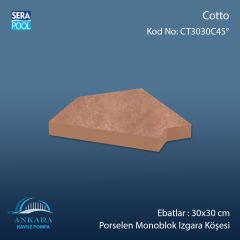 Cotto 30x30 cm 45° Monoblok Izgara Köşesi