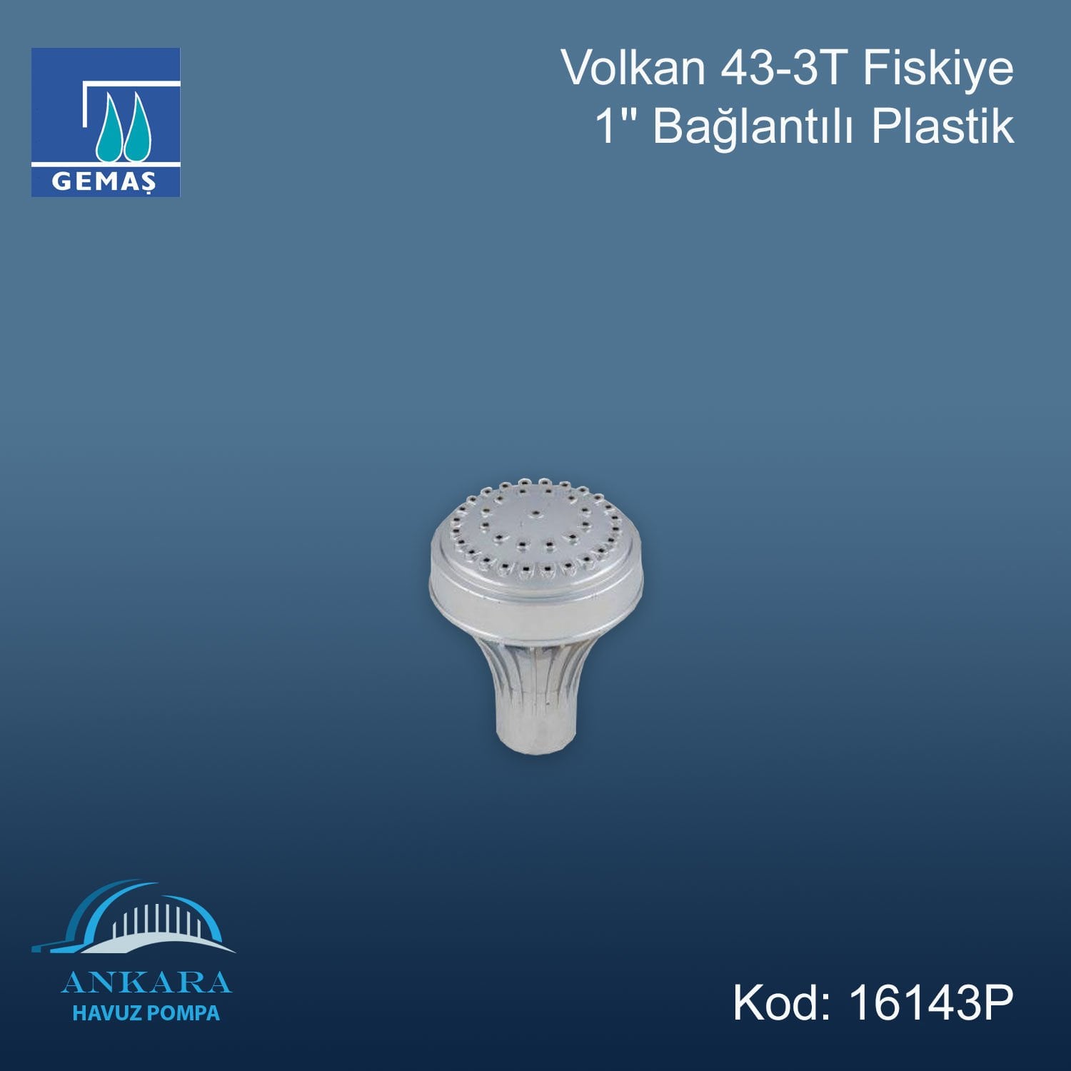 Volkan 43-3T Fiskiye 1'' Bağlantılı Plastik
