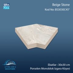 Beige Stone 30x30 cm 45° Monoblok Izgara Köşesi