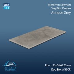 Antique Grey 33x66x0,76 cm Merdiven Kaymazı Sağ Bitiş