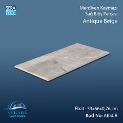 Antique Beige 33x66x0,76 cm Merdiven Kaymazı Sağ Bitiş