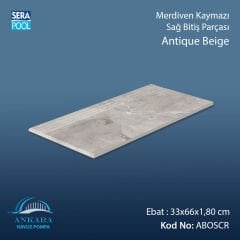 Antique Beige 33x66x1,80 cm Merdiven Kaymazı Sağ Bitiş