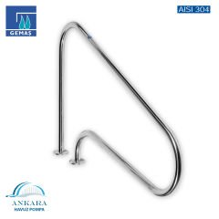 Flanşlı Tip Havuz İçi Merdiven Tutamağı 1,524 mm. Paslanmaz Çelik 304 Kalite