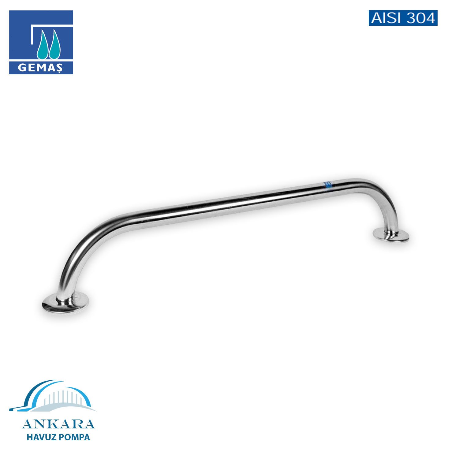 Flanşlı Tip Havuz Kenar Tutamağı 0,5 m. Paslanmaz Çelik 304 Kalite