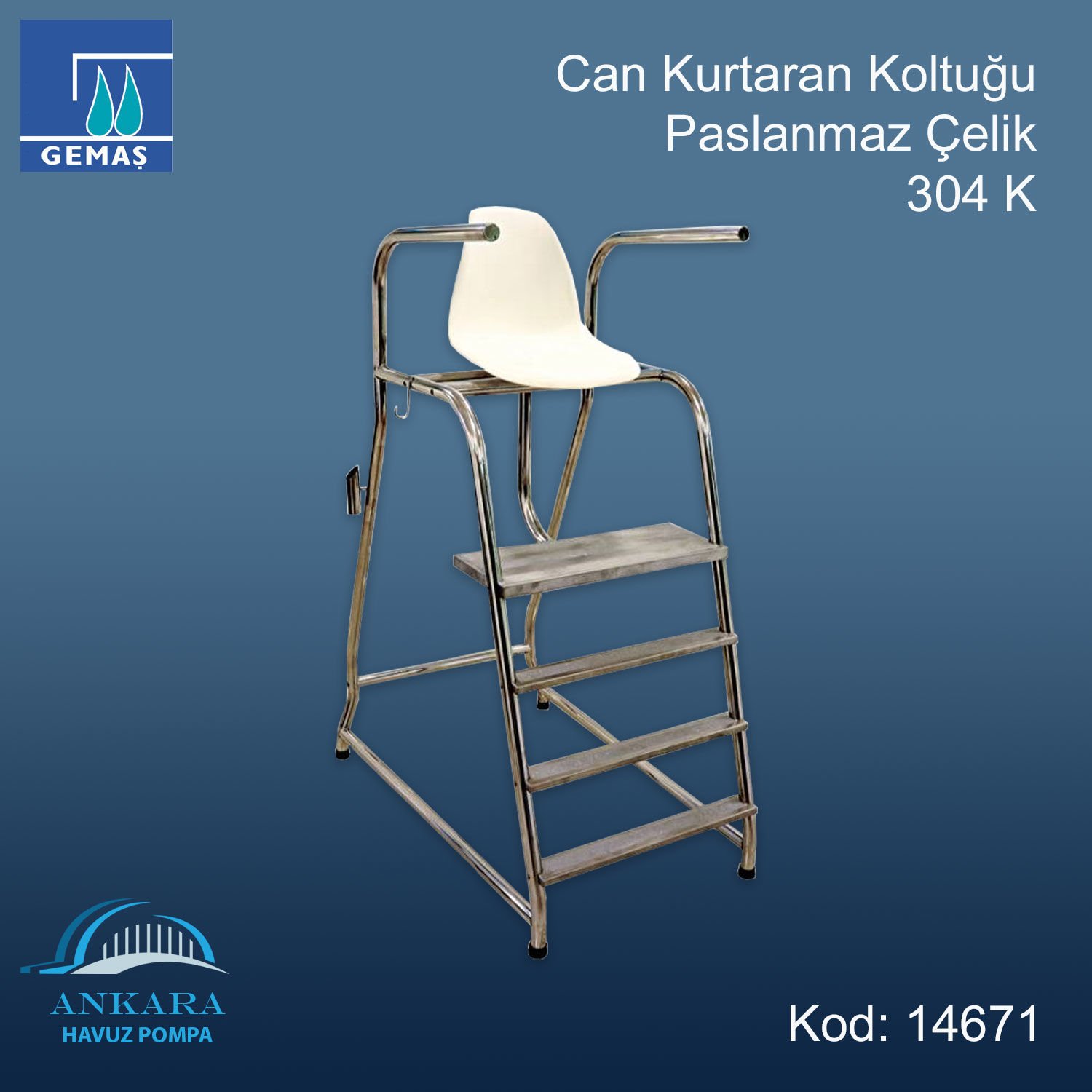 Cankurtaran Koltuğu Paslanmaz Çelik 304 Kalite