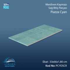 Piazza Cyan 33x66x1,80 cm Merdiven Kaymazı Sağ Bitiş