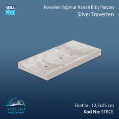 Serapool Silver Traverten 12,5x25 cm Tamamlayıcı Yağmur Kanalı