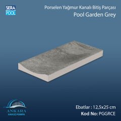 Serapool Pool Garden Grey 12,5x25 cm Tamamlayıcı Yağmur Kanalı