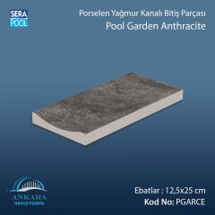 Serapool Pool Garden Anthracite 12,5x25 cm Tamamlayıcı Yağmur Kanalı