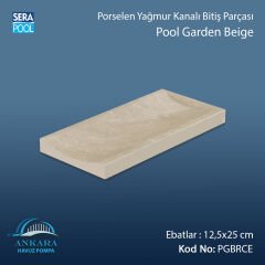 Serapool Pool Garden Beige 12,5x25 cm Tamamlayıcı Yağmur Kanalı