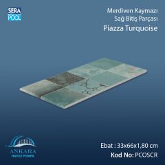 Piazza Turquoise 33x66x1,80 cm Merdiven Kaymazı Sağ Bitiş