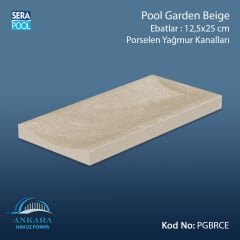 Serapool Pool Garden Beige 12,5x25 cm Tamamlayıcı Yağmur Kanalı