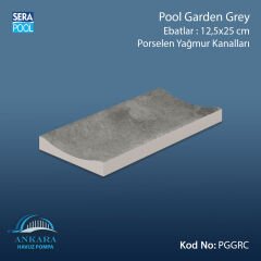 Serapool Pool Garden Grey 12,5x25 cm Yağmur Kanalı