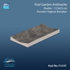 Pool Garden Anthracite 12,5x25 cm Yağmur Kanalı