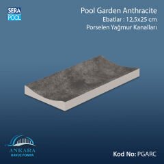 Serapool Pool Garden Anthracite 12,5x25 cm Yağmur Kanalı