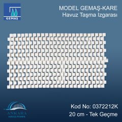 Gemaş Kare Tek Geçme Havuz Taşma Izgarası 20 cm. (metresi)