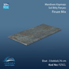 Firuze Mix 33x66x0,76 cm Merdiven Kaymazı Sol Bitiş