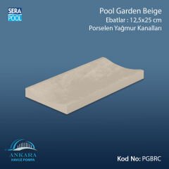 Serapool Pool Garden Beige 12,5x25 cm Yağmur Kanalı