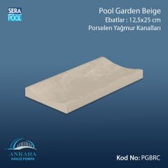 Serapool Pool Garden Beige 12,5x25 cm Yağmur Kanalı