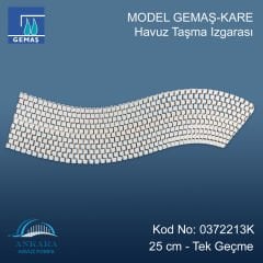 Gemaş Kare Tek Geçme Havuz Taşma Izgarası 25 cm. (Metresi)