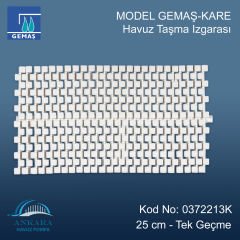 Gemaş Kare Tek Geçme Havuz Taşma Izgarası 25 cm. (Metresi)